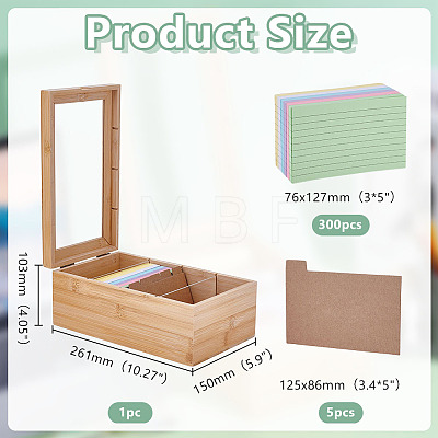 Rectangle Wooden Food Card Storage Boxes AJEW-WH0696-755-1