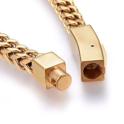 304 Stainless Steel Chain Bracelets BJEW-L631-45G-1