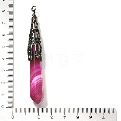 Natural Banded Agate(Dyed & Heated) Pointed Big Pendants G-P560-02R-18-1