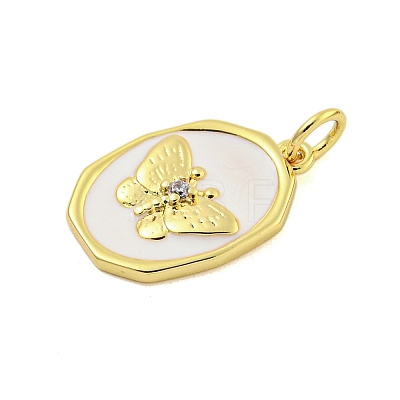 Rack Plating Brass Enamel Pendants KK-U021-17A-G-1