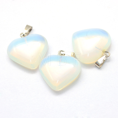 Heart Opalite Pendants X-G-Q438-06-1