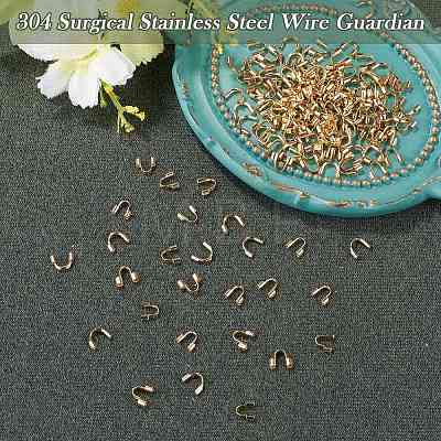 150Pcs 3 Styles 304 Surgical Stainless Steel Wire Guardian and Protectors STAS-TA0006-36G-1