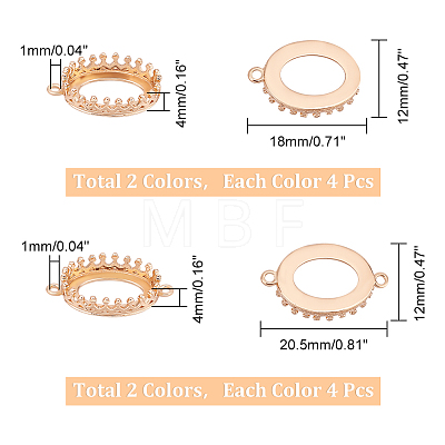 Oval Brass Open Back Settings Kits KK-AR0002-91-1