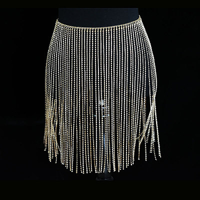 Full Crystal Rhinestone Tassel Skirt Body Chains WGA3B2D-09-1