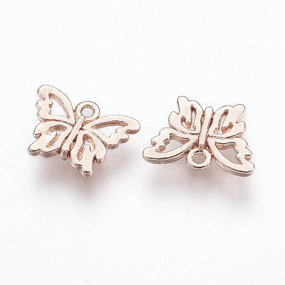 Alloy Butterfly Charms PALLOY-J218-124RG-3A-1