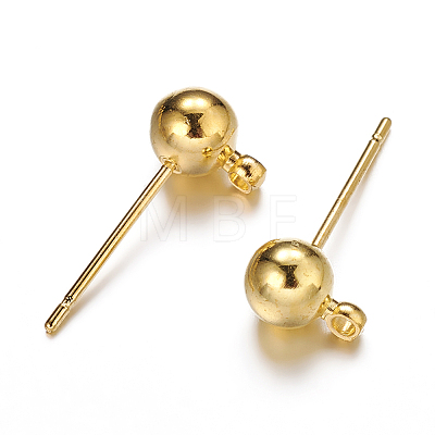 Brass Ball Post Ear Studs LS-EC254-G-1