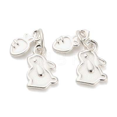 Easter 925 Sterling Silver Rabbit and Carrot Charms STER-P071-04S-1