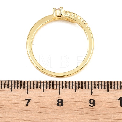 Brass Micro Pave Clear Cubic Zirconia Cuff Open Rings for Women RJEW-T032-01B-G-1