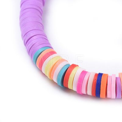 Handmade Polymer Clay Heishi Beaded Necklaces NJEW-JN02448-01-1