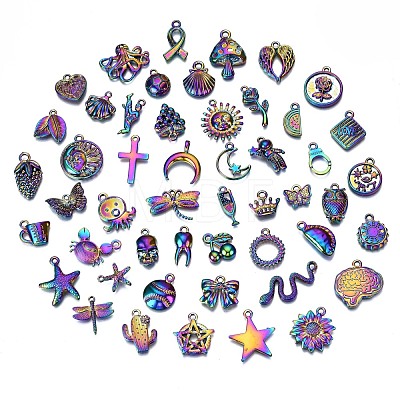 Rainbow Color Alloy Pendants PALLOY-S180-145-NR-1