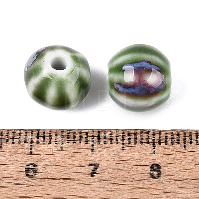 Vintage Porcelain Corrugated Beads PORC-N013-11F-1
