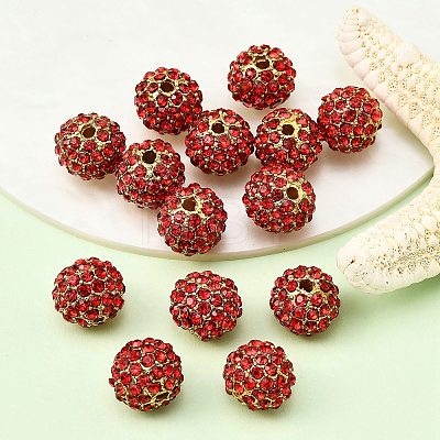 Alloy Rhinestone Beads RB-A034-10mm-A21G-1