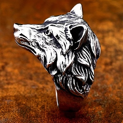 Wolf Zinc Alloy Finger Rings for Men PW-WG8046D-02-1