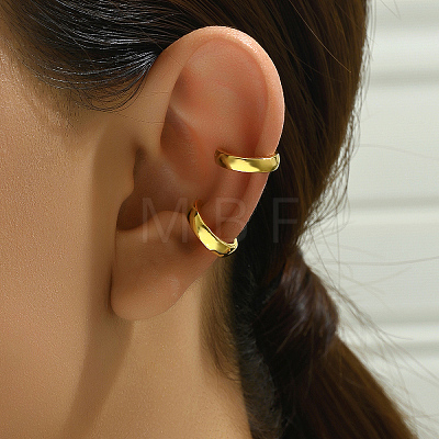 Concise Style Smooth Brass Cuff Earrings QT8241-1