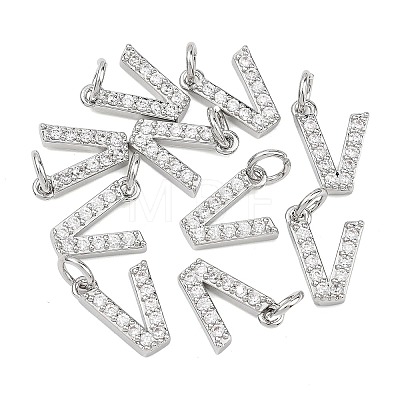 SHEGRACE Brass Micro Pave Clear Cubic Zirconia Pendants XGRQ29717-394P-V-1