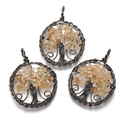 Natural Citrine Pendants G-B001-01R-H-1