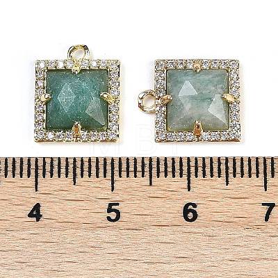 Natural Amazonite Faceted Square Charms G-I375-06G-04-1