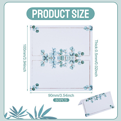 80Pcs Rectangle Paper Table Place Cards AJEW-TA0003-64B-1