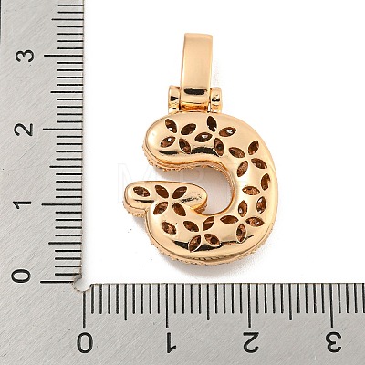 Brass Micro Pave Clear Cubic Zirconia Pendants KK-B099-01G-G-1