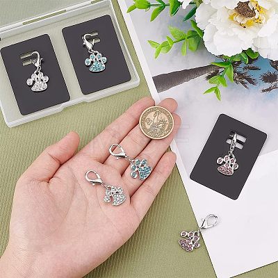 6Pcs 3 Colors Alloy Rhinestone Pendant Decoration HJEW-CA0001-26-1