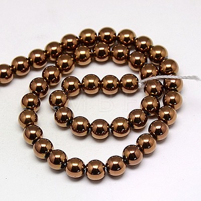 Electroplate Non-magnetic Synthetic Hematite Beads Strands G-J169A-6mm-01-1
