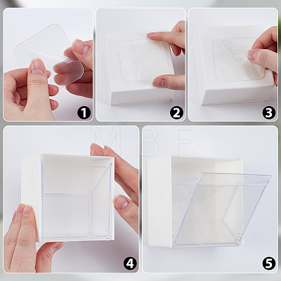 Square Plastic Bathroom Wall Mounted Display Stands AJEW-WH0077-154-1