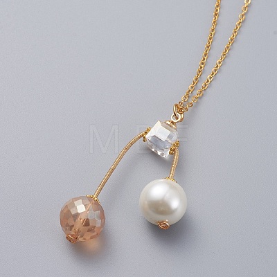 Pendant Necklaces and Ear Studs Jewelry Sets SJEW-JS01064-02-1