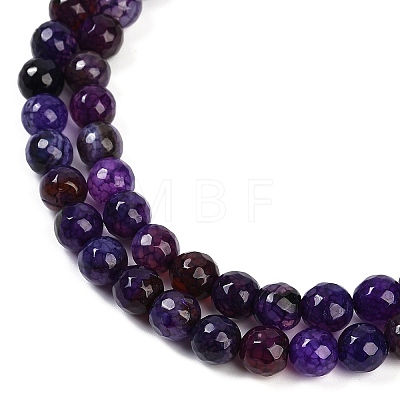 Faceted Natural Crackle Agate Beads Strands LS-G-F447-8mm-G01-01-1