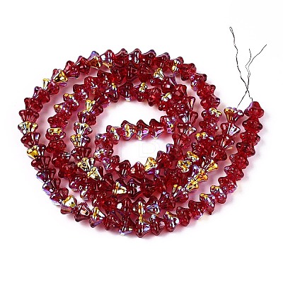 Electroplate Glass Beads Strands EGLA-T021-22B-1