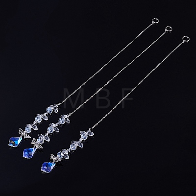 3Pcs Leaf Glass Hanging Suncatchers HJEW-TADJ0014-1