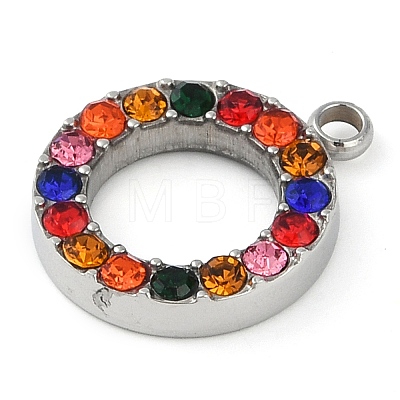 304 Stainless Steel Rhinestone Pendants STAS-S131-04P-02-1