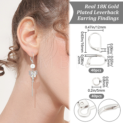 20 Pair Brass Leverback Earring Findings DIY-BBC0001-71P-1