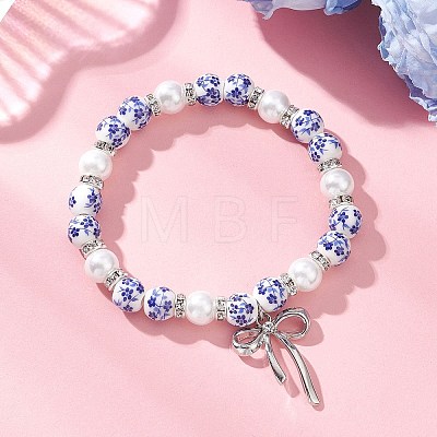 Brass Bowknot Charm Bracelets BJEW-JB12905-01-1