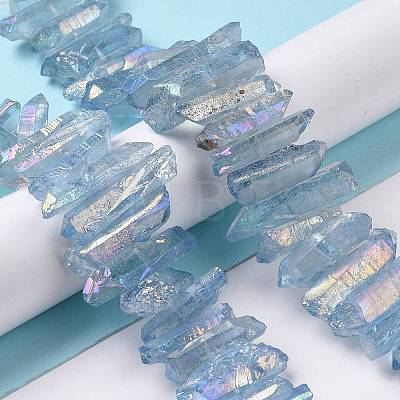 Natural Quartz Crystal Points Beads Strands G-K181-B25-1