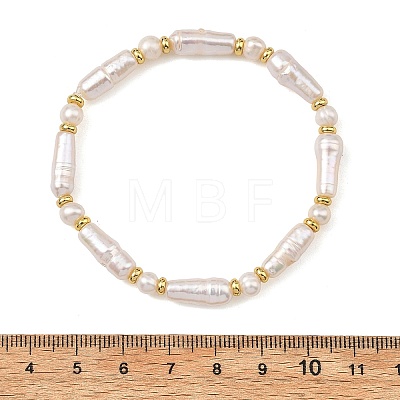 Natural Cultured Freshwater & Baroque Keshi Pearl Beaded Stretch Bracelets for Women BJEW-JB13944-1
