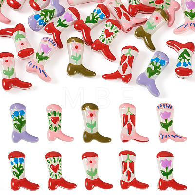 20Pcs 10 Styles Boot Baking Paint Glass Enamel Beads LAMP-TA0002-78A-1