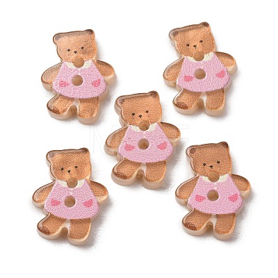 2-Hole Printed Opaque Resin Buttons RE-CBAD26B-24-1