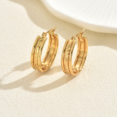 304 Stainless Steel Minimalist Round Hoop Earrings  MS5537-1