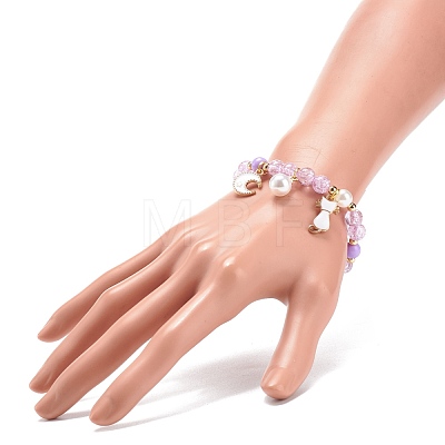 Acrylic Imitation Pearl Stretch Bracelet BJEW-JB08448-03-1