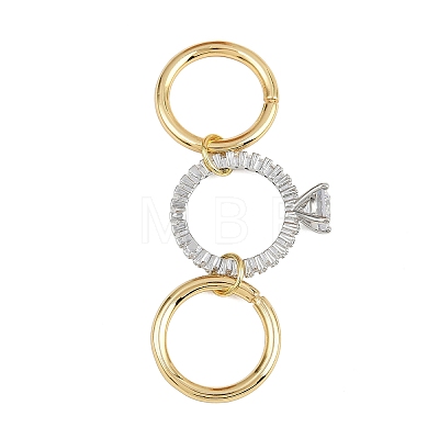 Brass Micro Pave Cubic Zirconia Plain Band Finger Rings for Women RJEW-P160-01C-G01-1