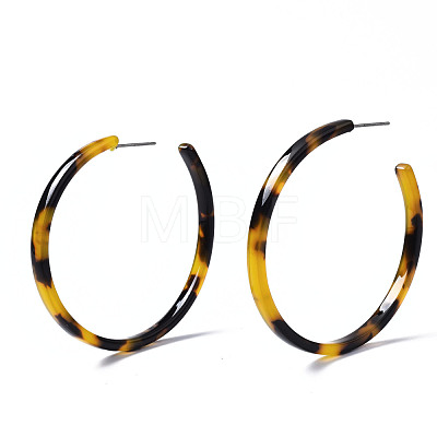 Cellulose Acetate(Resin) C Shape Half Hoop Earrings KY-S163-379A-02-1