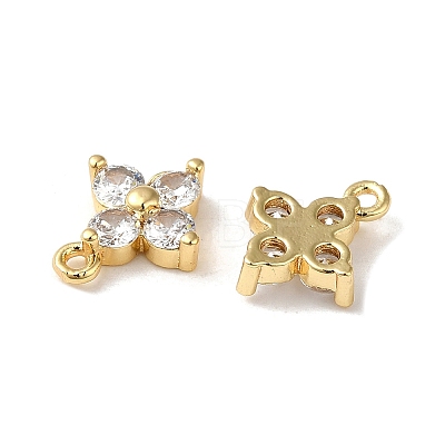 Brass with Glass Rhinestone Charms KK-B079-17G-1