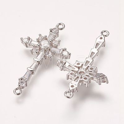 Brass Micro Pave Cubic Zirconia Links LS-ZIRC-E113-06P-1