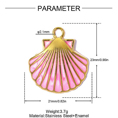 304 Stainless Steel Enamel Pendants STAS-OY015-32G-01-1