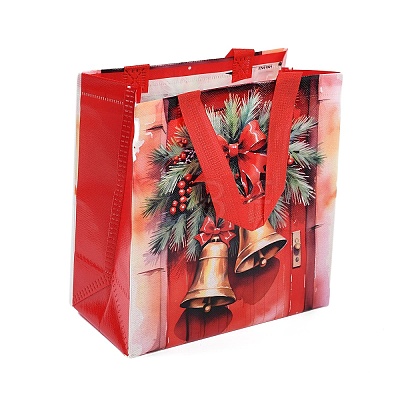 Rectangle Christmas No Woven Fabric Printed Tote Bags ABAG-P015-03C-1