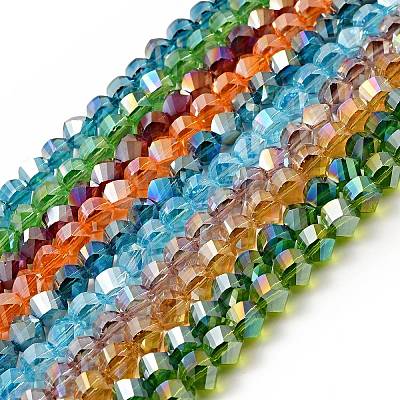 Electroplate Glass Beads Strands EGLA-R031-10mm-M-1