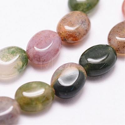 Natural Indian Agate Beads Strands G-N0173-02-6x8mm-1