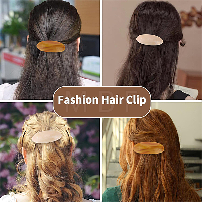 2Pcs 2 Colors Resin and Iron Hair Barrettes PHAR-WR0001-07-1