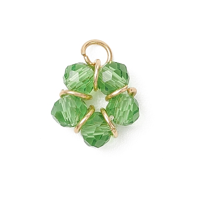 9Pcs Electroplate Glass Charms PALLOY-JF04759-1