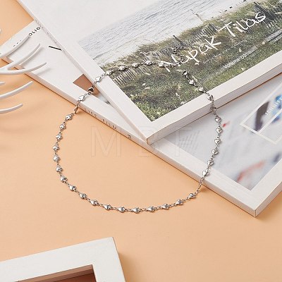 304 Stainless Steel Heart Chain Necklace for Women NJEW-TA00061-1